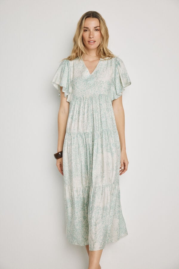 Milano Vestido com decote em bico Verde