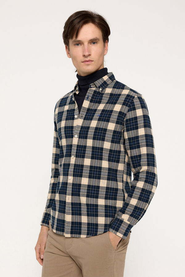 Milano Camisa Oxford Cuadros Azul