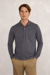 Milano Polo Rugby Manga Larga Gris Oscuro