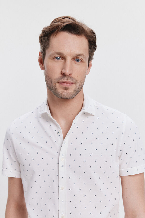 Milano Camisa Piqué estampada Branco