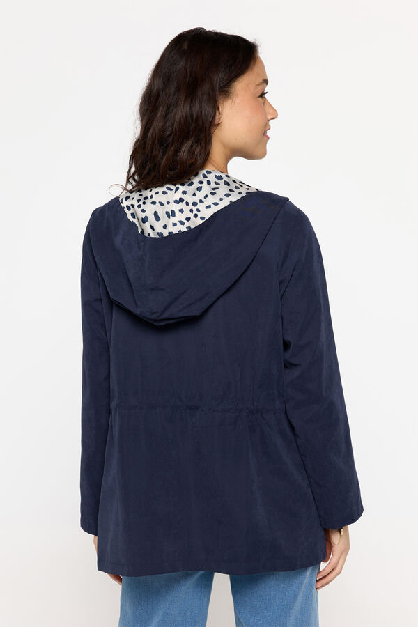 Milano Parka com capuz estampado Marinho