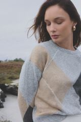 Milano Jersey punto con rombos Beige