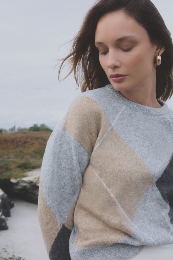 Milano Jersey punto con rombos Beige