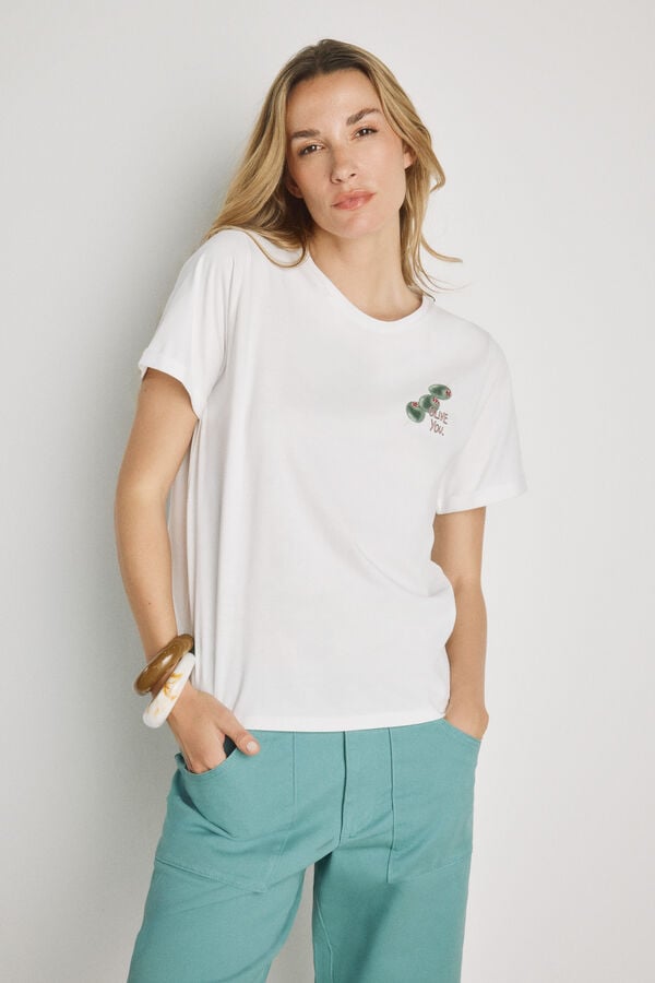Milano T-shirt estampada de manga curta Branco