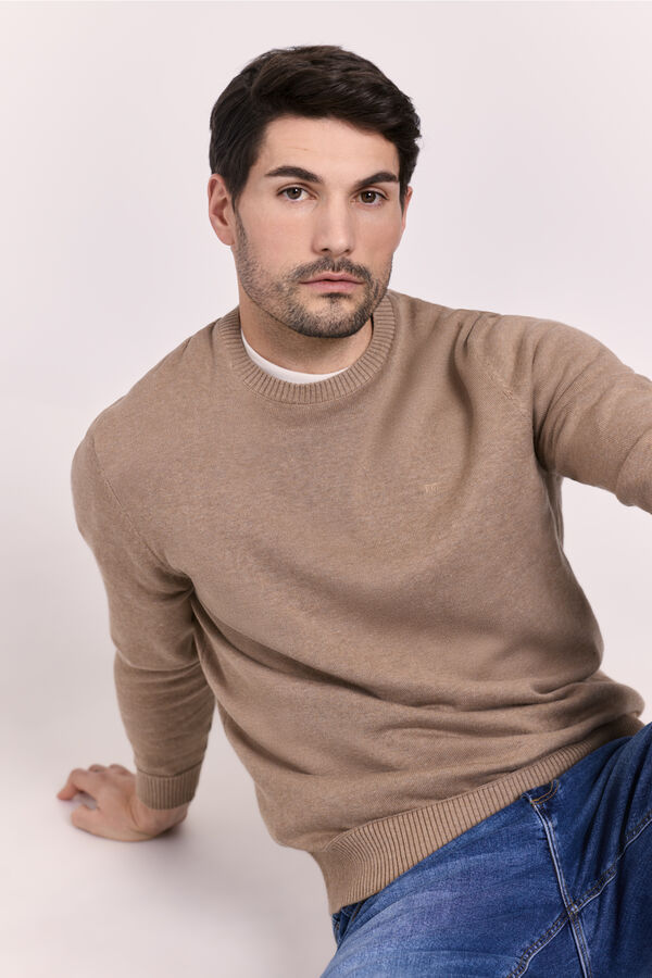 Milano Jersey cuello caja Beige