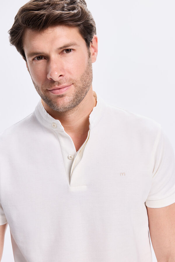 Milano Polo Mao Oxford Marfim