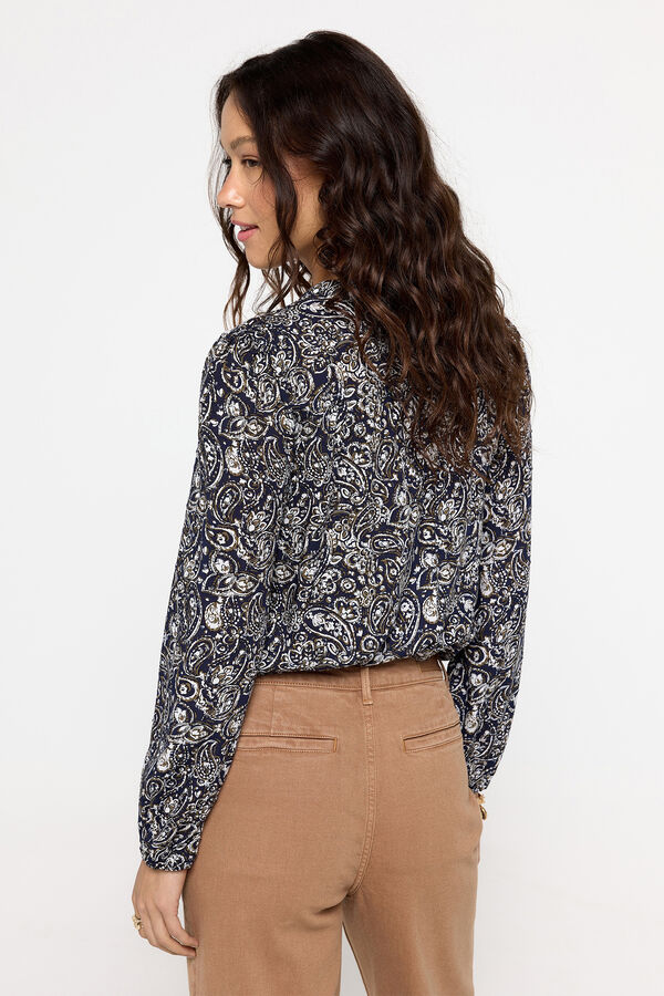 Fifty Outlet Blusa estampada plumeti Estampado azul