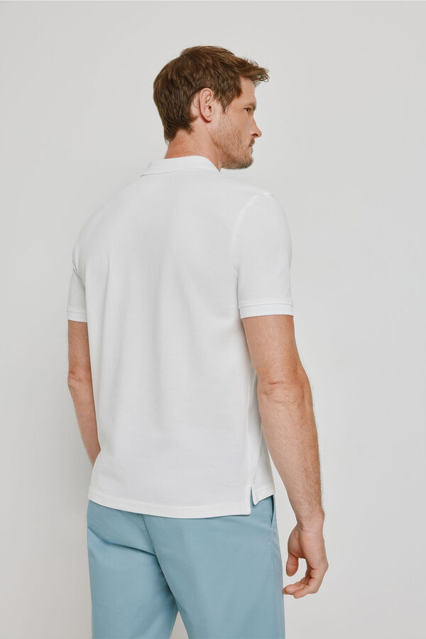 Milano Polo de riscas de manga curta Branco