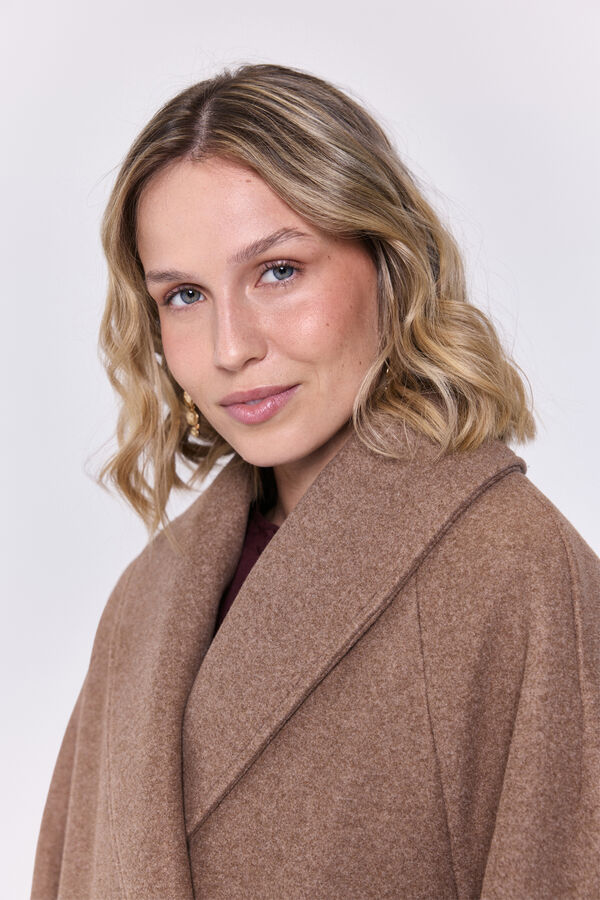 Milano Abrigo de paño corto color camel Beige/Camel