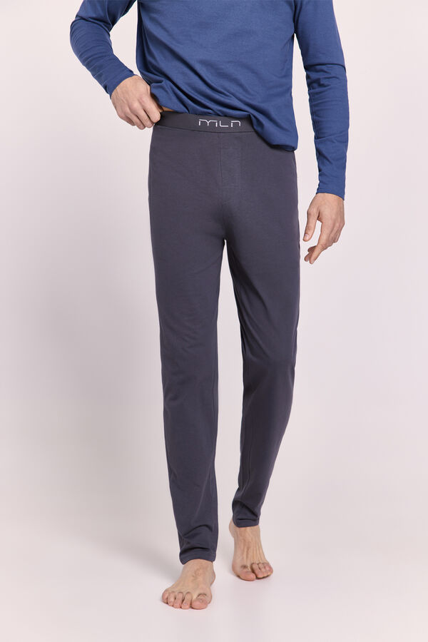 Milano Pijama com logo grande Azul