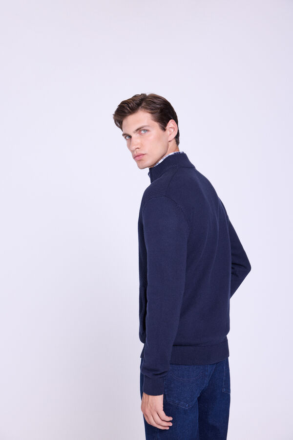 Milano Casaco de algodão com fecho Marinho