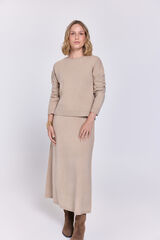 Milano Falda largo midi punto Beige/Claro