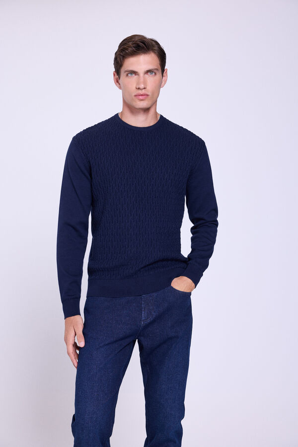 Milano Jersey Cuello Redondo Estructura Navy