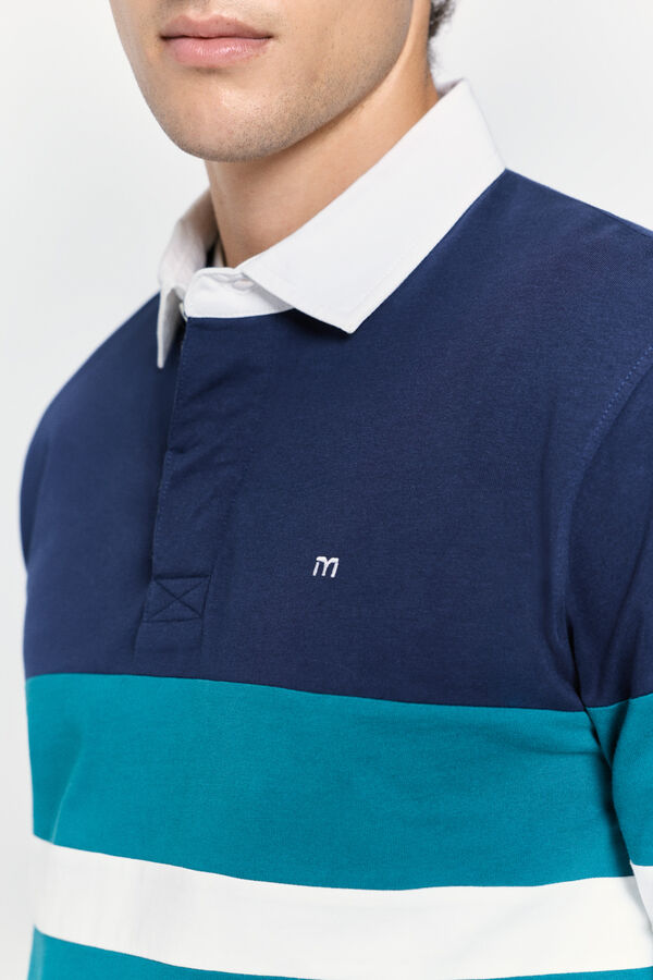 Milano Polo estilo rugby Marinho