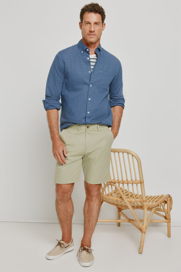 Pedro del Hierro Camisa lisa de manga comprida Azul