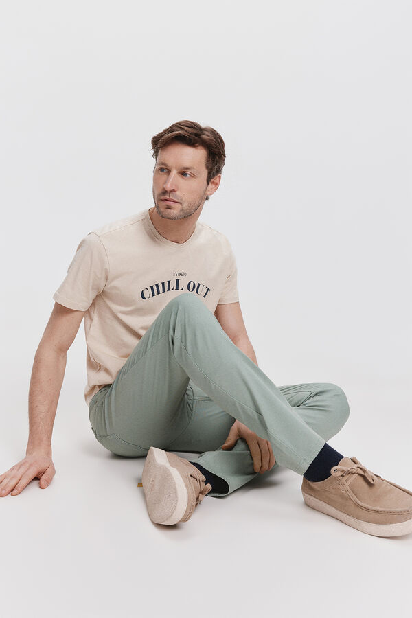 Milano Pantal&oacute;n 5 Bolsillos Kaki Oscuro