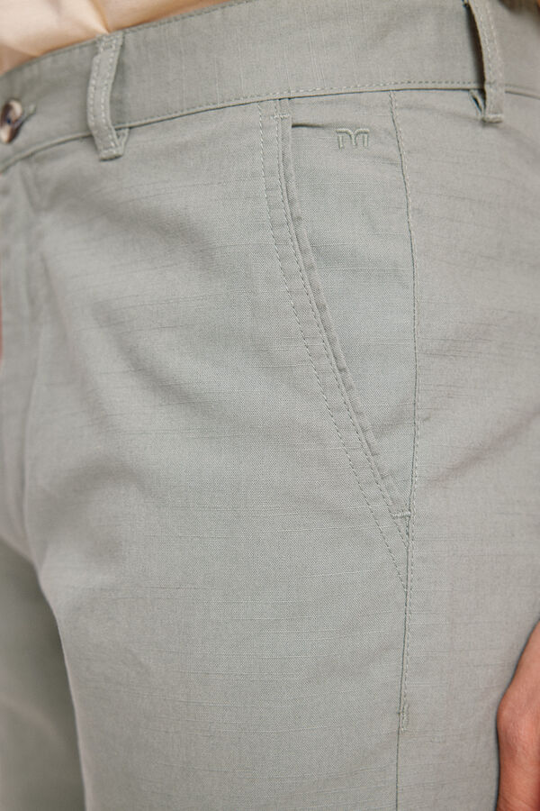 Milano Bermudas Lisas Lino C&aacute;qui m&eacute;dio