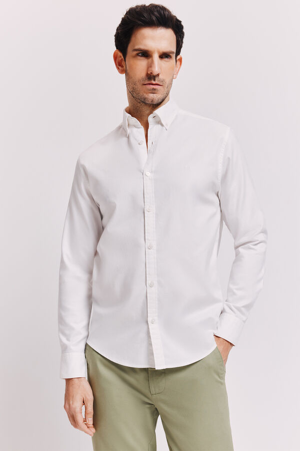 Milano Camisa lisa manga larga Blanco