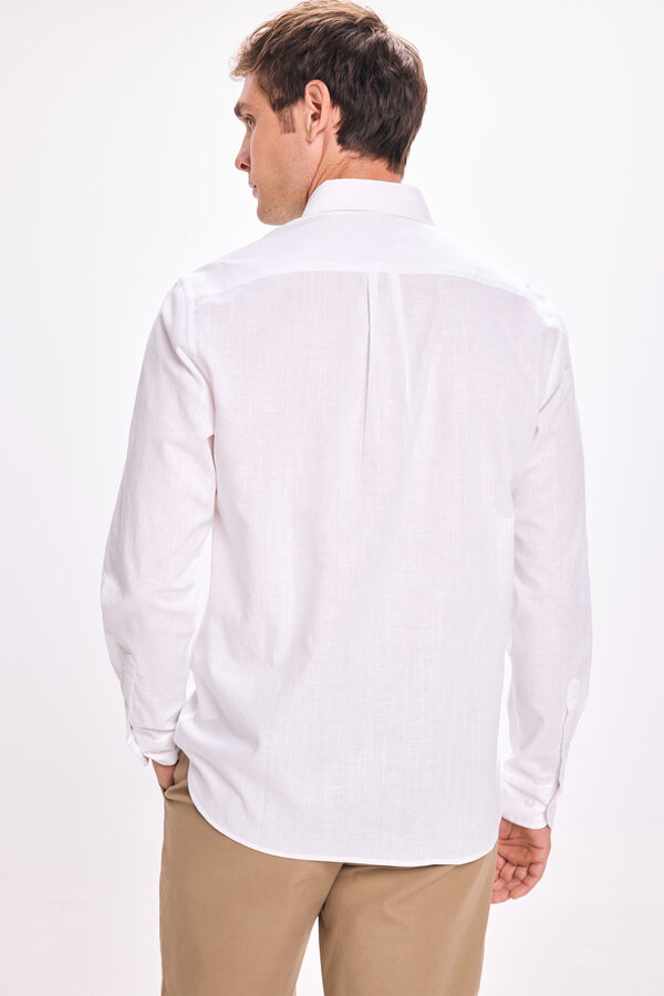 Pedro del Hierro Camisa Lino Pedro Del Hierro Blanco