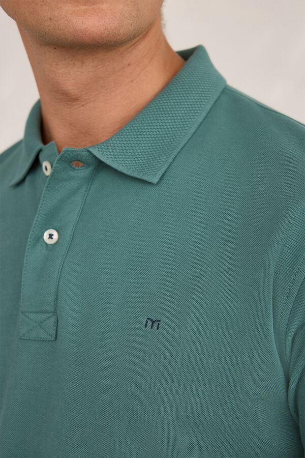 Milano Polo piqu&eacute; de manga curta Azul turquesa