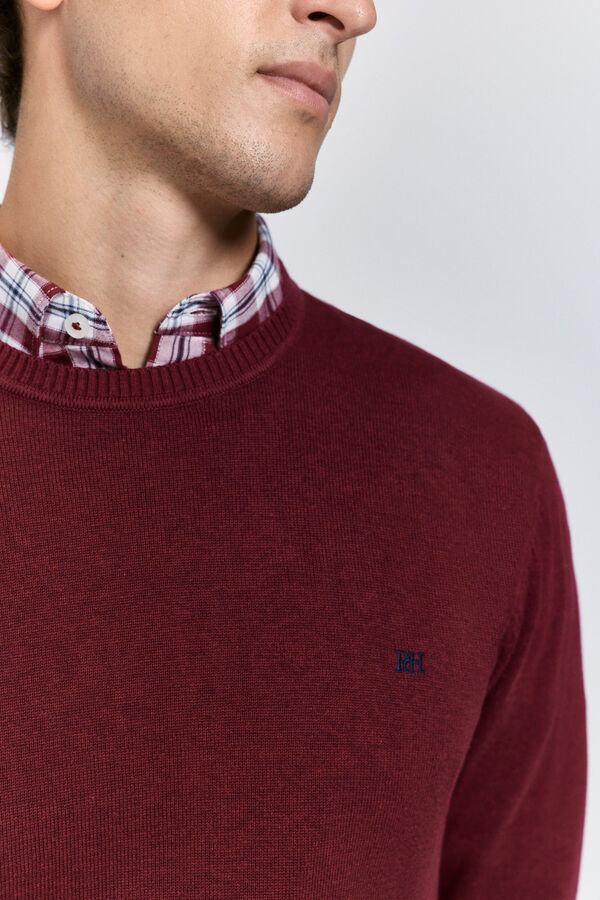 Pedro del Hierro Jersey básico cuello caja Vino