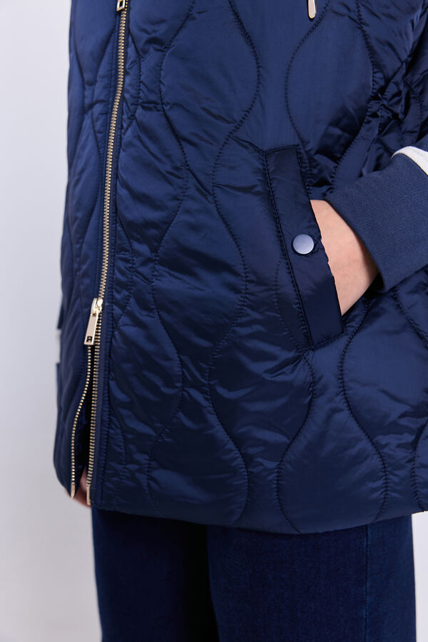 Milano Colete acolchoado com capuz Marinho