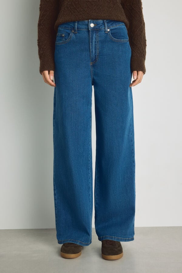 Milano Cal&ccedil;a jeans larga Azul claro