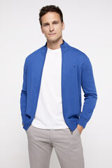 Fifty Outlet Cardigan PDH com fecho-éclair Azul