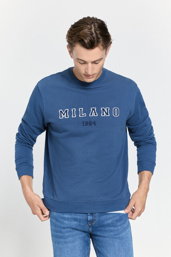 Milano Sudadera cuello redondo regular fit Azul
