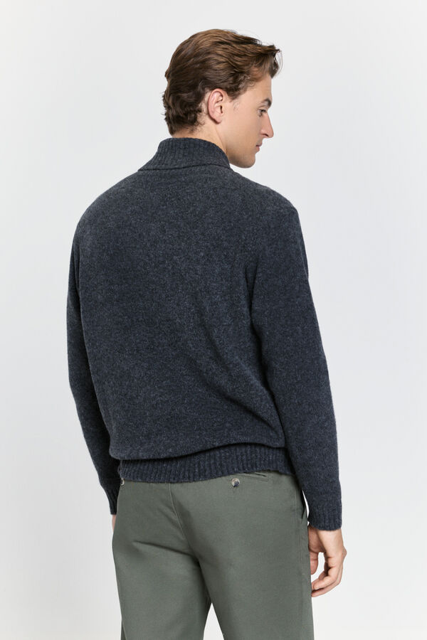 Milano Jersey semicisne cremallera Gris Oscuro