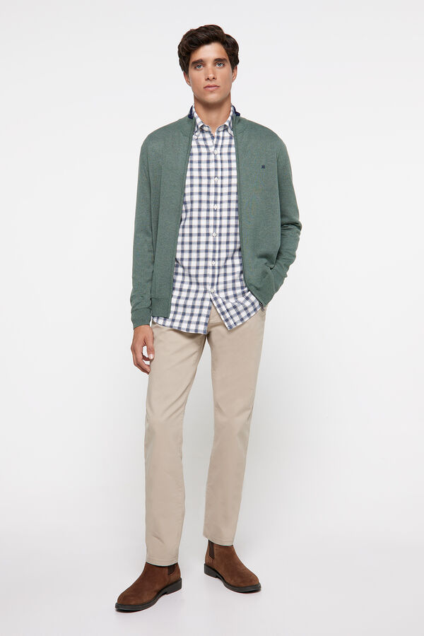 Pedro del Hierro Cardigan PDH com fecho-&eacute;clair Verde