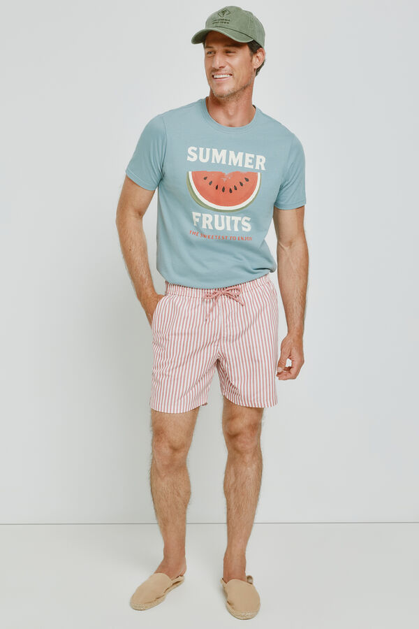 Milano Fato de banho &agrave;s riscas Rosa