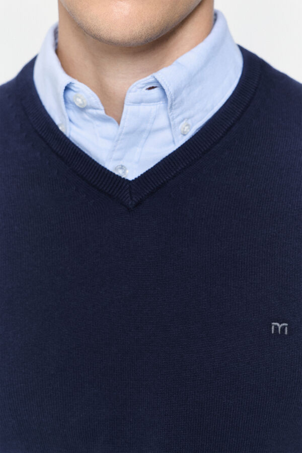 Milano Jersey básico cuello pico Navy