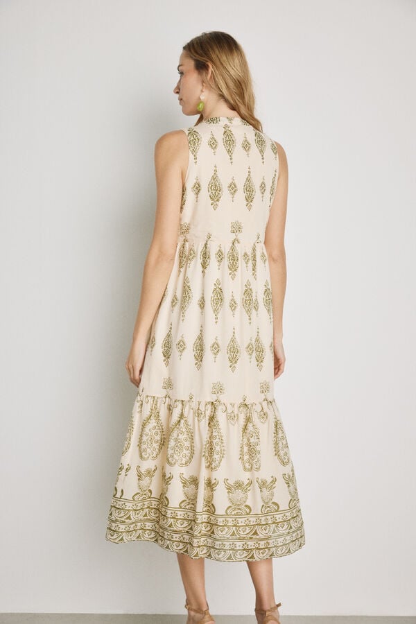 Milano Vestido estampado escote pico Verde