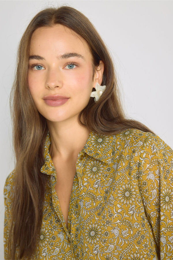 Milano Camisa estampada Dorado/ Mostaza