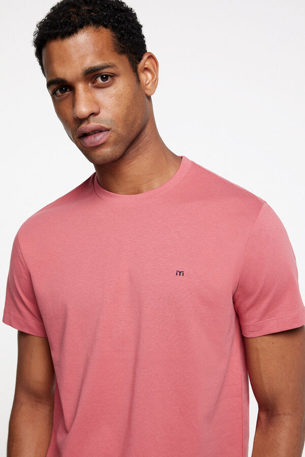 milano T-shirt manga curta b&aacute;sica. Vinho