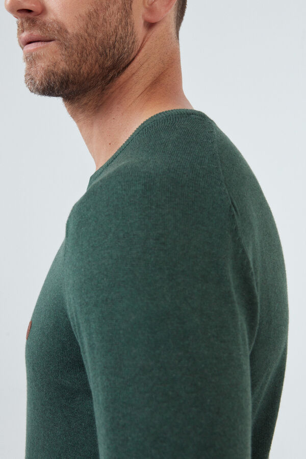 Fifty Outlet Jersey cuello caja confeccionado en algodón. Verde