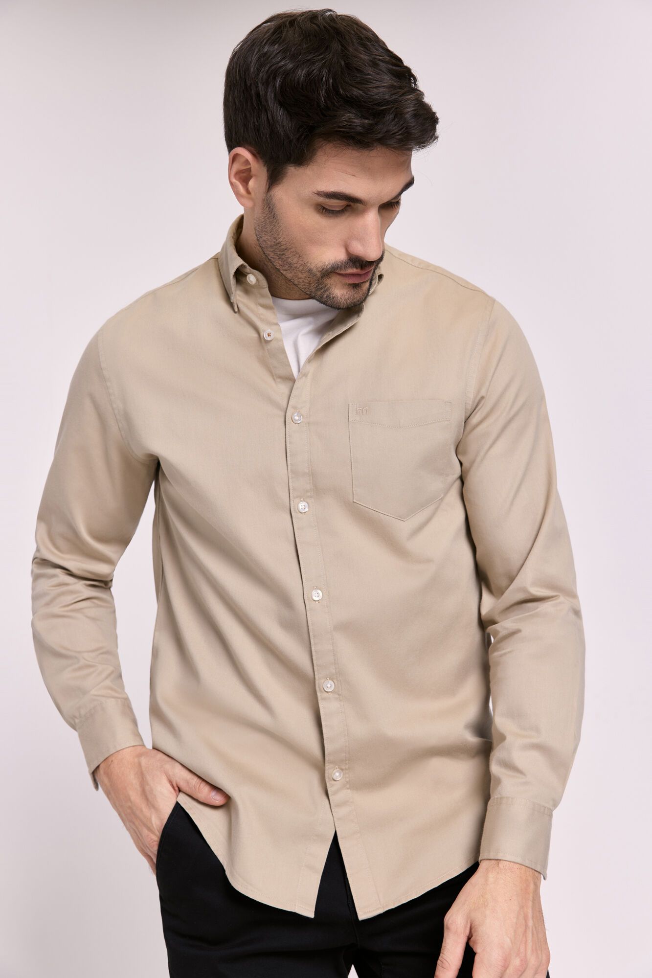 Milano Camisa lisa manga larga