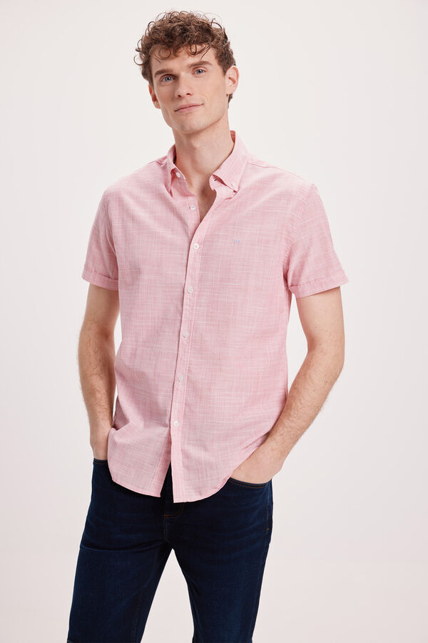 Milano Camisa Slub Lisa Coral