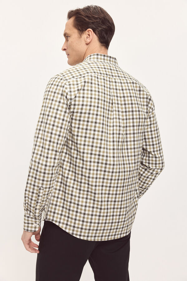 Milano Camisa Twill Xadrez Estampado verde