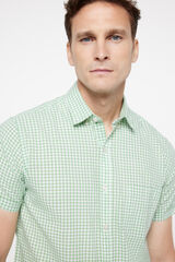 milano Camisa Slub Cuadros Estampado verde