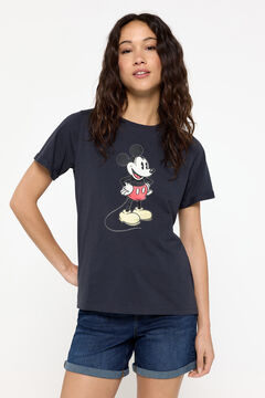 Fifty Outlet Camiseta negra estampado Mickey Mouse Negro