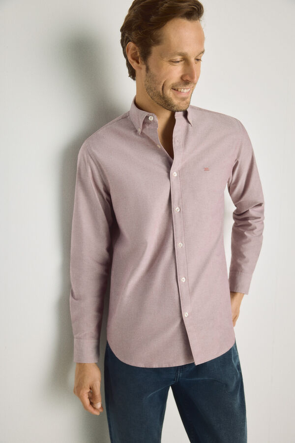 Pedro del Hierro Camisa lisa manga larga Granate
