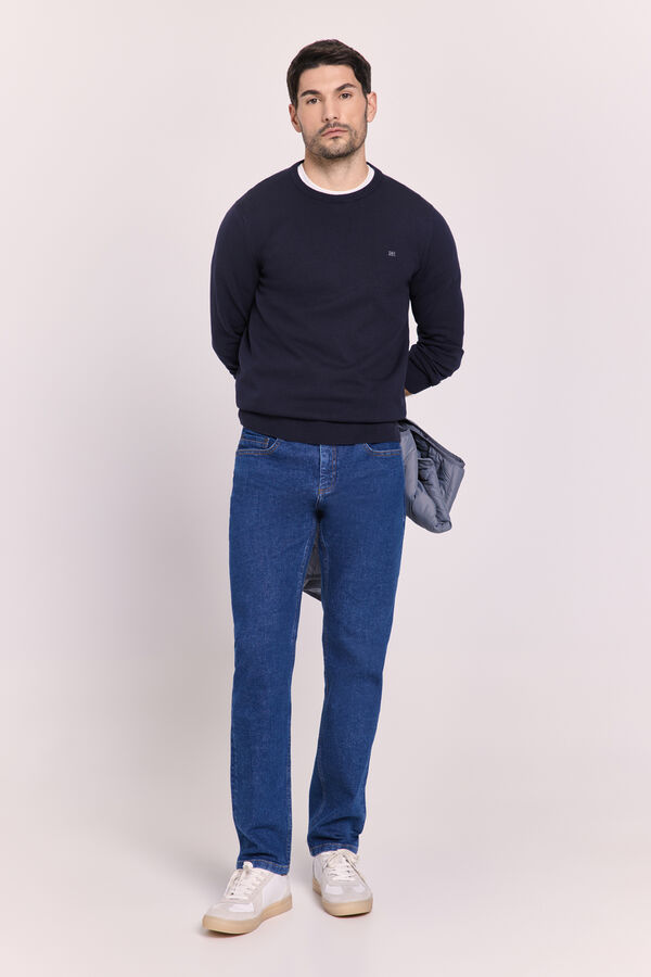 Pedro del Hierro Jersey básico cuello caja Navy