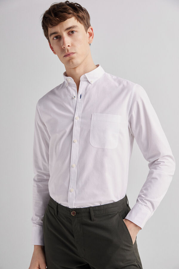 Fifty Outlet Camisa popelina lisa Branco