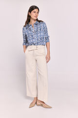 Milano Camisa estampada cuello camisero Azul