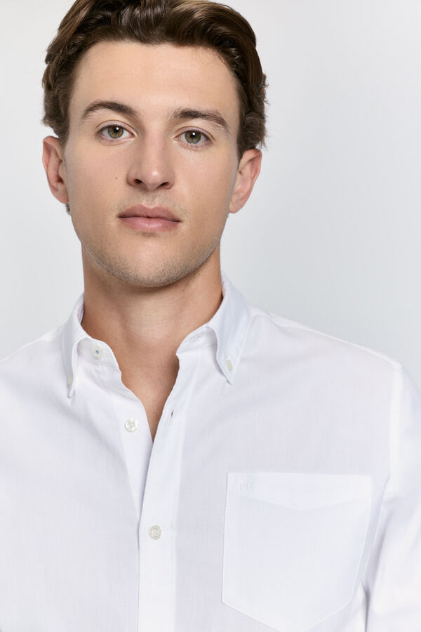 Pedro del Hierro Camisa lisa relaxed fit Blanco
