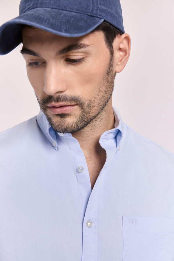 Milano Camisa lisa relaxed fit Azul Claro