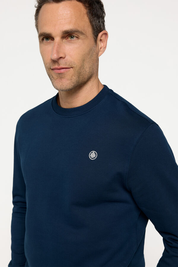 Fifty Outlet Sudadera cuello caja bordada Navy