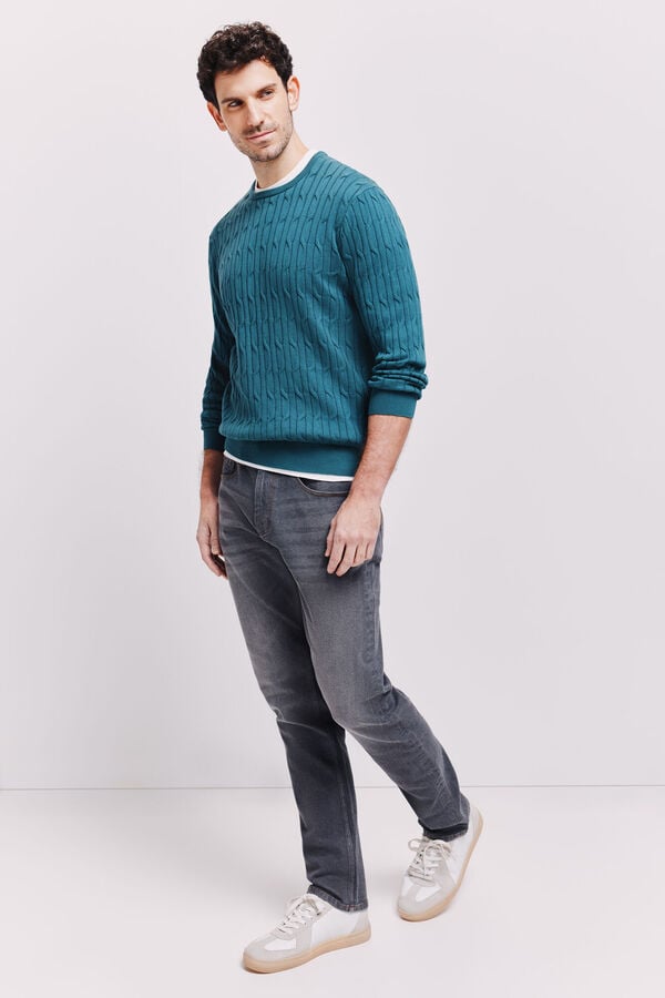 Milano Camisola gola caixa Azul